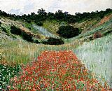 Poppy Canvas Paintings - Poppy Field In A Hollow Near Giverny